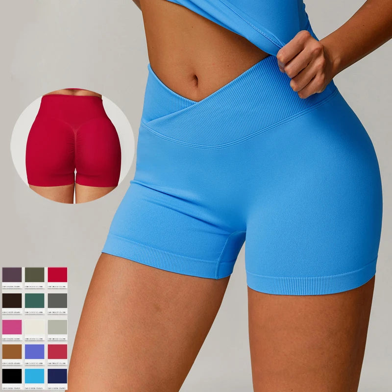 SHINBENE 3" Seamless V Cut Workout Sports Shorts Women Butt Scrunch Fitness Gym Shorts Activewear
