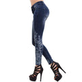 Women Jeans Fashion High Elastic Skinny Jeans Women High Waist Embroidered Slim Blue Denim Ladies Skinny Jeans
