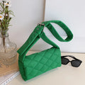 OEM/ODM Custom Unisex Geometric Diamond Pattern Nylon Quilted Puffy Shoulder Crossbody Sling Bags