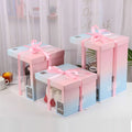 White 12inch Packaging Stobag 10pcs Cake Kraft Paper Box Transparent Cover for
