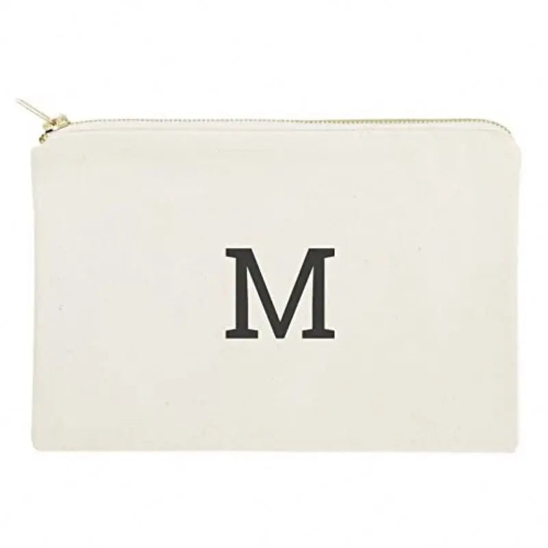 Luxury Plain Custom Black Clutch Cotton Canvas Zip Pouch for Toiletry