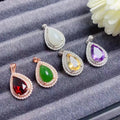 Custom One Piece 925 Sterling Silver Natural Gemstone Hip Hop Charms Mother's Day Gift Choker Jewelry Necklace Women