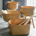 2025 New Super Large Capacity Natural Seaweed Woven Toy Clothes Sundries Storage Basket