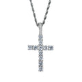 CN020  Hip Hop Cross Pendant Brass Micro Pave with Zircon Stone Necklace Jewelry for Men and Women
