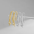 925 Sterling Silver CZ Zircon Hole Cup Pearl Eye Pinch Bails Earrings Hook for Women Jewelry Making