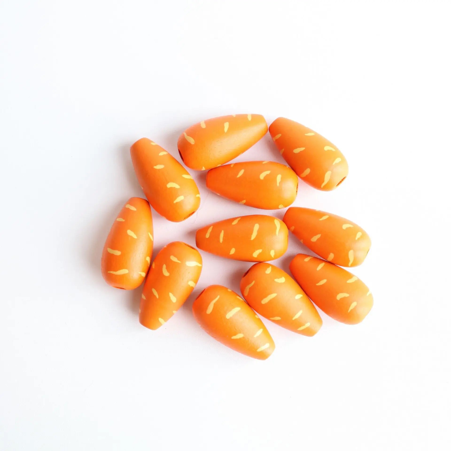 Wholesale Loose Wood Beads Carrot Shaped DIY Wooden Craft Beads for Jewelry Making