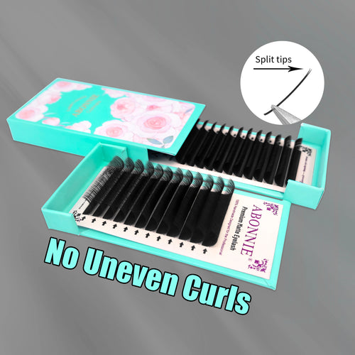 0.15 0.20mm C D Faux Mink Flat Ellipse Eyelash Extensions Split Tips Ellipse Shaped Natural False Flat Lashes