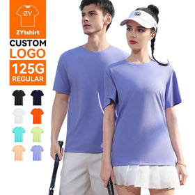 ZYtshirt Custom Logo Printed 125GSM Quick-Dry Sporty T-Shirt for Fitness Gym - Wholesale Unisex Crew Neck
