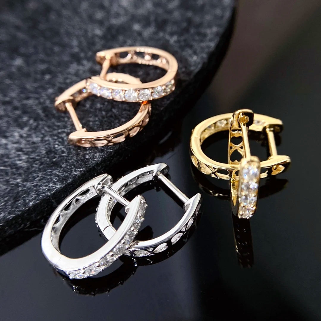 H&F Original Hoop Earrings Gold Ohrringe 18k Earrings Diamond Stud Earrings 18k Pure Gold