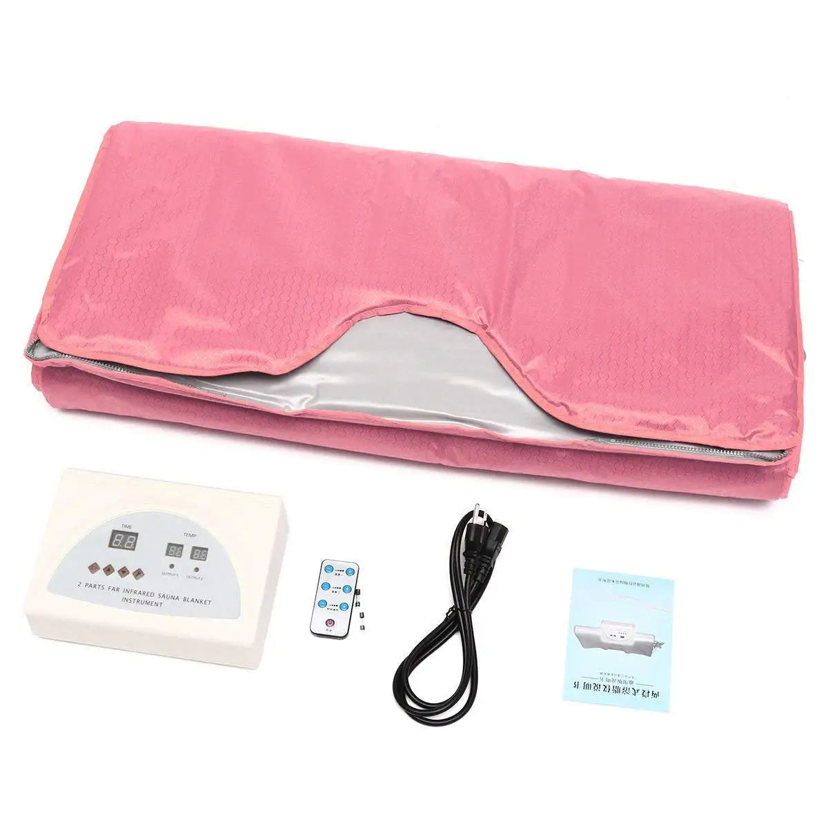 Modern 2-Zone Electric 550W Far Infrared Sauna Blanket Auto Protect Computer Control Panel Body Slimming PU Oxford Cloth