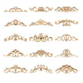 Furniture Embellishment Solid Wood Applique Onlays Hand Carved Decal Unpainted Bed Door Cabinet Decor Living Room Outdoor