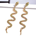 Top Selling Exaggerated Rhinestone Snake Earrings Fashion Luxury Diamond Long Charm Snake Dangle Earrings Jewelry
