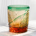 Colored Crystal Glass Whisky Cup Hand Carved Unique Pattern Bohemia Style Glass Drinking Cup for Bandy