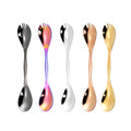 Colorful Gold Titanium Metal Salad Spoon 304 Stainless Steel Reusable Spork with Mirror Polish for Camping