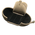 Luxury Double Door Velvet Ring Box with Hook & Loop Closure Floral Pattern Embossed Printing-Jewelry Storage