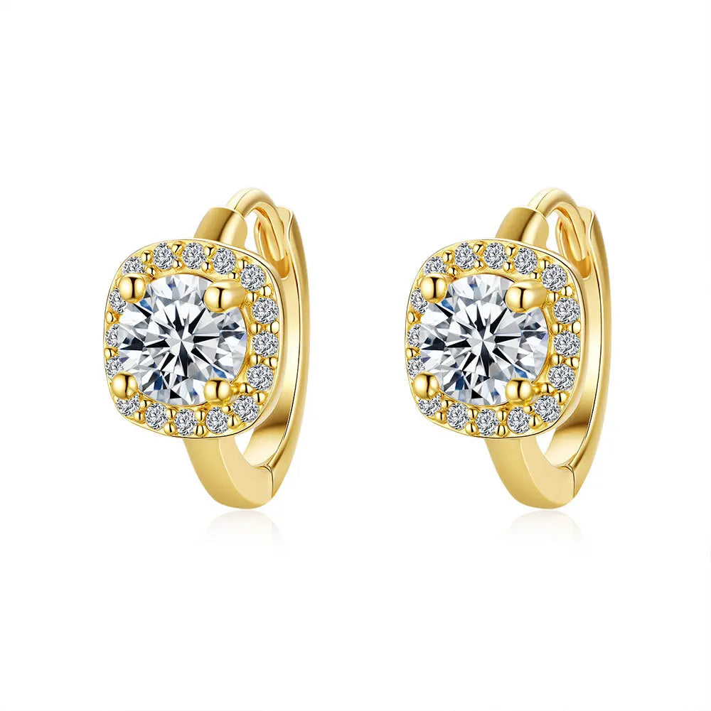 New Trendy Fashion Jewelry Earrings GRA Certificate 925 Sterling Silver 5mm Sparkling Moissanite Earrings for Women