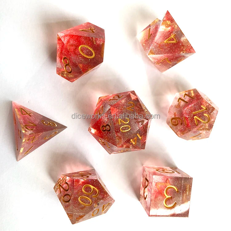 Bulk DND Dice Set Clear Resin Sharp Edge Polyhedron for Games and Magic Tricks