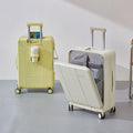 20 Inch Unisex Fiber Polyester Carbon Suitcase Carry on Travel Trolley with Spinner Locking Caster for All