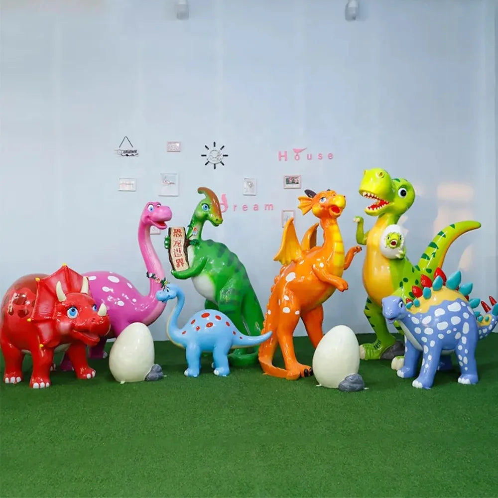 Plating Giant Fiberglass Dinosaur Statue Sculpture/Cartoon Animal Dinosaur Sculpture/Fiberglass Dinosaur Sculpture