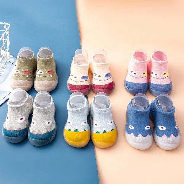 High Quality Cute Monster Cartoon Pattern Shoes Socks Baby Toddler Rubber Sole Non Slip Socks