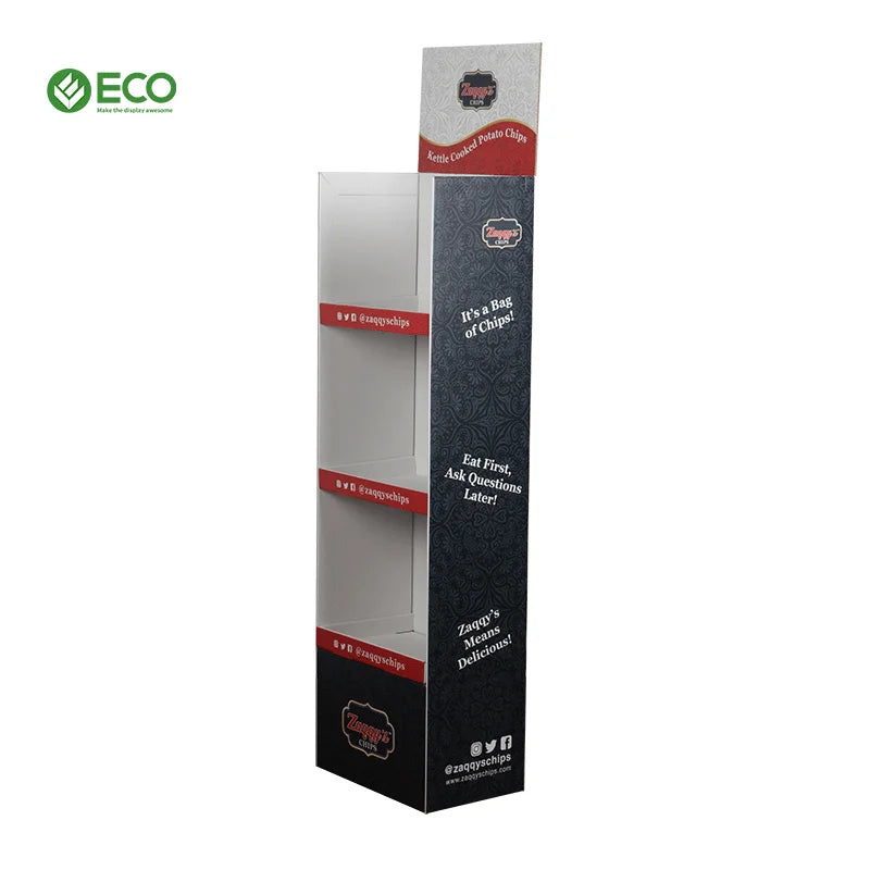 Modern Foldable Custom Cardboard Display Stand for Supermarket Chips and Potato Chips with New Design