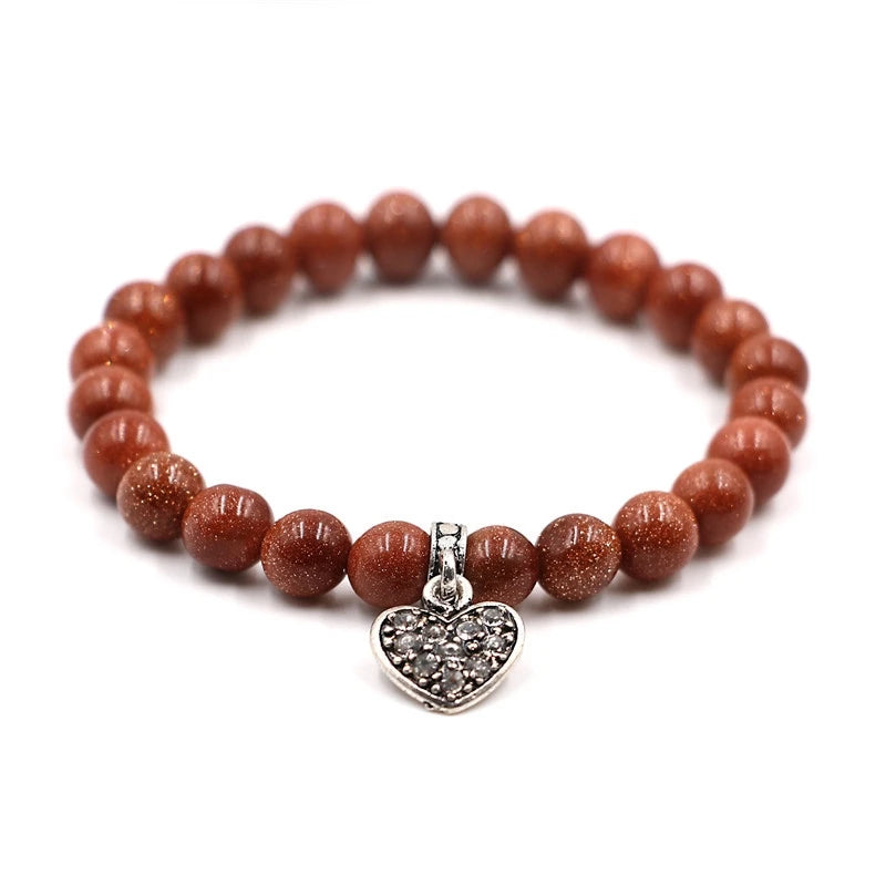 Vintage Natural Crystal Bracelet Alloy Love Jewelry Natural Healing Crystal Valentine's Day Gift Christmas Gift