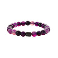 Hot Sale Multicolor 8 MM Purple Banded Agate Bead Natural Healing Balance Beaded Bracelets for Women Men