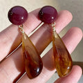 Wholesale Fashion Jewelry Vintage Earrings French Amber Acrylic Drop Earrings for Women Water Drop Resin Pendant Earrings 2023