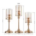 Luxury Nordic Table Decor Candle Stand Wedding Table Centerpieces European Style Crystal Glass Metal Pillar Candle Holder