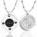 Romantic Style Unisex Health Necklace with 3 Round Crystal Quantum Science Energy Stones Alloy Pendant