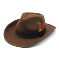 2023 New Arrival Cowboy Hat Decorated with Feather and Binding Ribbon Versatile for Casual Outdoor Party Travel