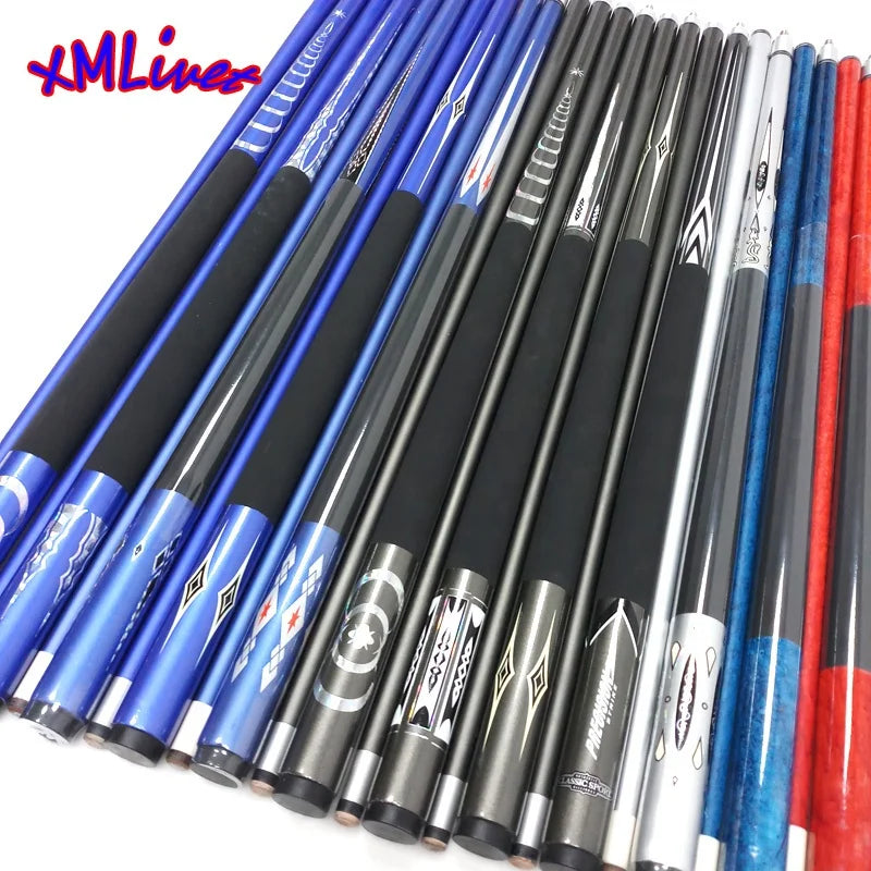 Xmlivet Colorful 13mm Carbon Fibre Billiards Cue Sticks 1/2 Split Pool Cues in Nylon Wrap Can Customize China