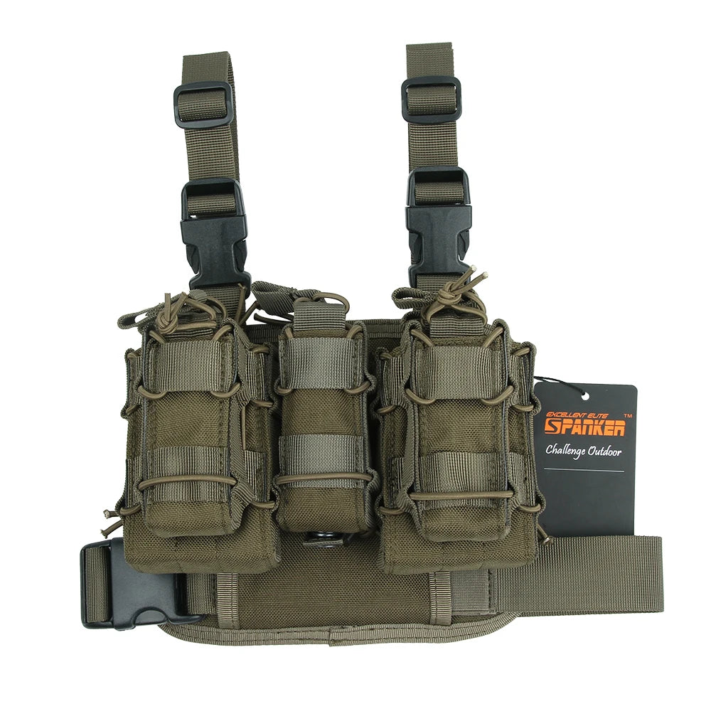 High Quality Molle Drop Leg Utility Rig Tactical Drop Leg Holster Panel with Magazine Pouch Tool Pouch