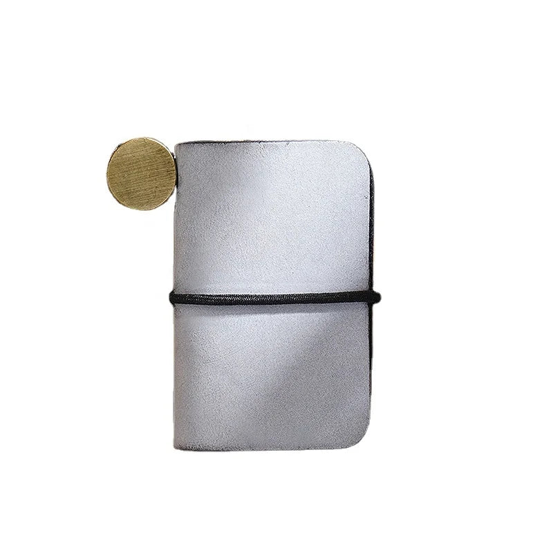 Mini Handmade Creative Genuine Leather Notebook with Button Selfhealing Personalized Women Leatherette Journal