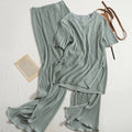 Wholesale Casual Suit Female 2026 Summer New Temperament Round Neck T-shirt Top High Waist Slit Wide Leg Pants Women's Set