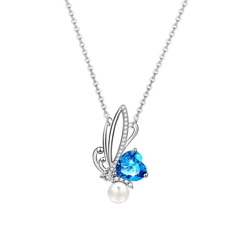 Luxury 925 Silver Necklace Trendy Pearl Clavicle Chain New Silver Pendant Rhodium Zircon Wedding Gift Trusted Jewelry Supplier