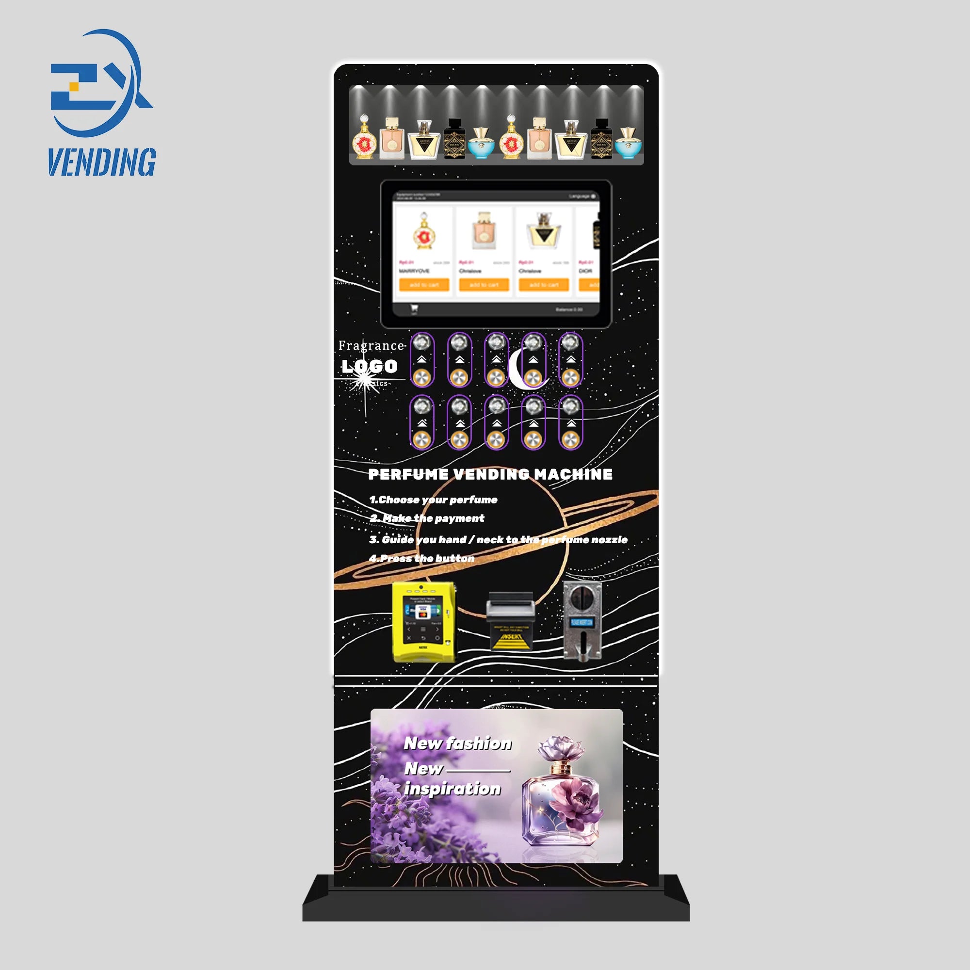 Touch Screen Cologne Perfume Sprayer Vending Machine Floor Standing Vending Machine for Perfume Samples