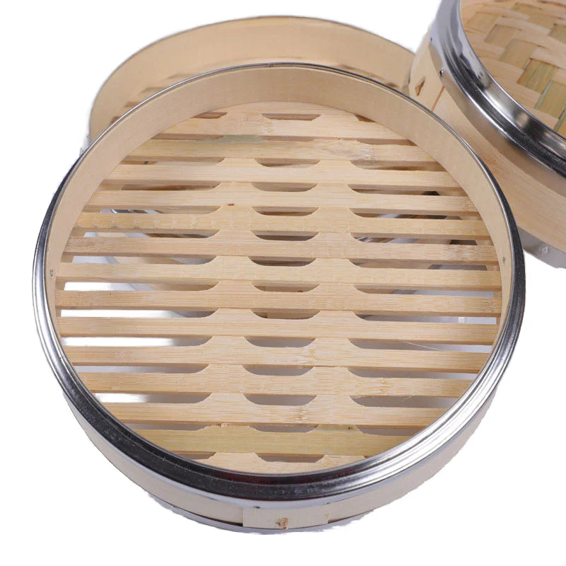 Large Traditional Bamboo Steamer Pot with Lid Customizable Logo for Gas and Induction Stove for Steaming and Dim Sum