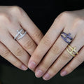 Iced Out Brass Gold Plated Sword of Justice Jewelry Women Micro Paved Zircon Ring for Men Luxury Hip Hop Fashion Jewelry Rings