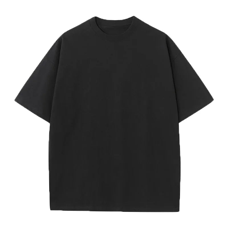 Men's Custom 230g Cotton Short Sleeve T-Shirt Loose Fit with European Code Logo Print Solid Pattern Top in Jersey Fabric