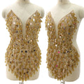 Custom Gold Bodice Applique Handmade Rhinestone Applique Bridal With Icicle for Evening Dresses WDP-578
