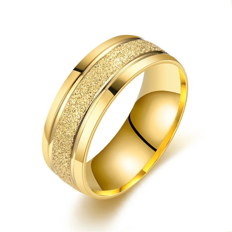 Wholesale Selling Women Jewelry Men's Female Girls Gold Plated Rings Various Size Designs Geometric Stainless Steel Ring