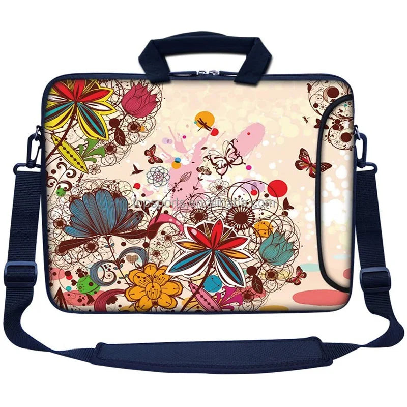13~15 Inch Portable Neoprene Laptop Sleeve Computer Bag with Handle and Adjustable Shoulder Strap