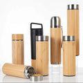 500ml Wood Travel Insulated Coffee Cup Stainless Steel Bamboo Mug With Lid Cool Coffee Mugs