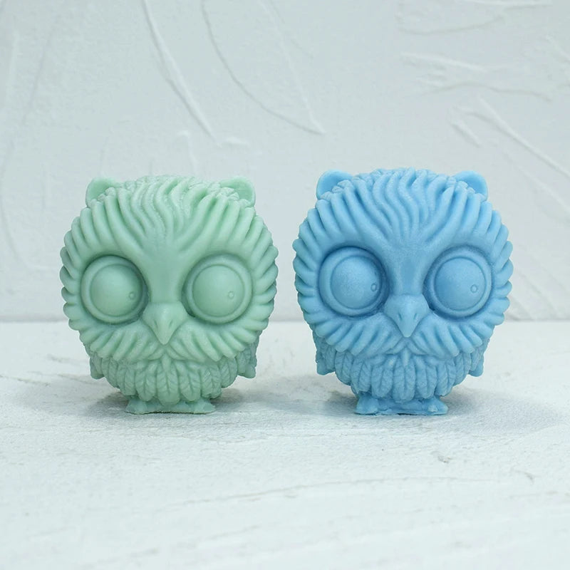 3D Owl Handmade Silicone Molds for Plaster Soy Wax Soap and Candle Making DIY Eco-friendly OPP Bag