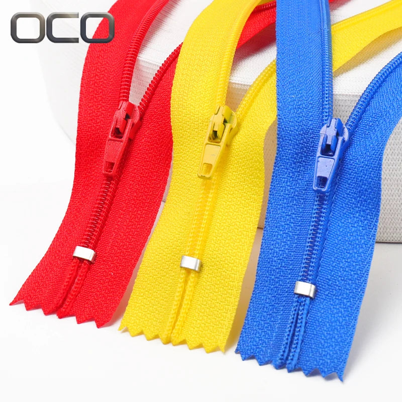 OCO Nylon Zipper Auto Lock Close-End Custom Colors Wholesale Zippers for Pants Bags Garment Sewing