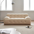 Italian Modern Loveseat Cloud White Sofa Free Shipping in the USA Compressed Fabric Couch for Living Room for Hotels Villas
