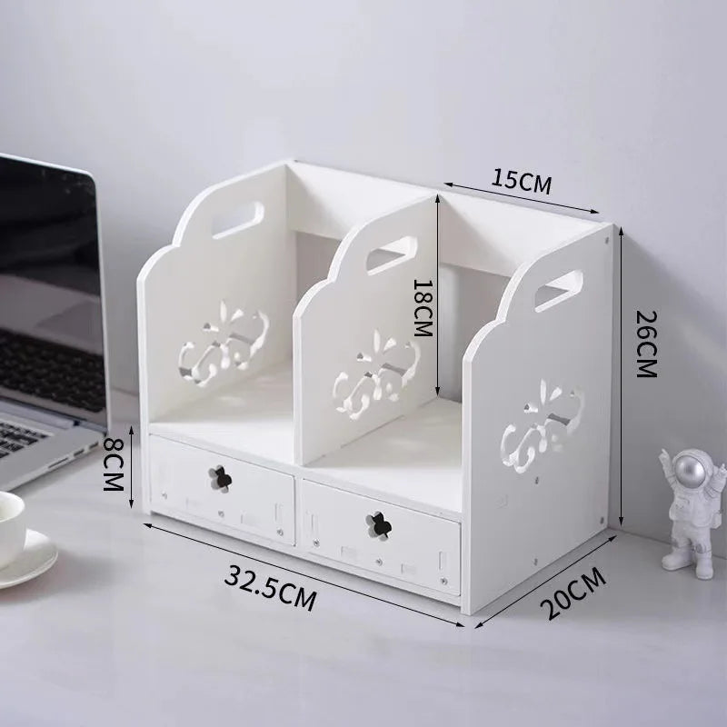 Multi-Layer Plastic Small Bookcase for Students and Children Multifunctional Desktop Bookshelf & Rack for Office & Home Use