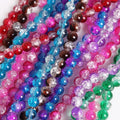 Factory Direct 8mm Crystal Beads DIY Bracelet Necklace Jewelry Accessories Double Color Cracked Glass Beads for Jewelry Making