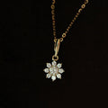 Fashion Jewelry 925 Sterling Silver 14K Gold Korean Sun Flower Zircon Pendant Necklace for Women
